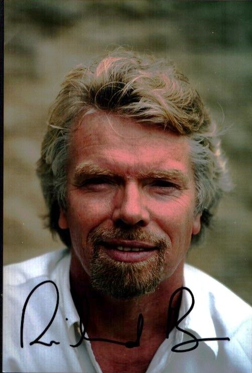 Lot 238: Richard Branson signed 8x6inch colour photo.