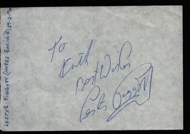 Lot 241: Lester Piggott signed album page. Dedicated.