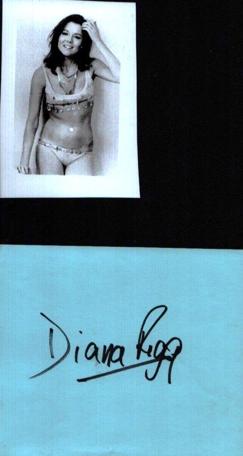 Lot 367: Diana Rigg signed album page with unsigned black...