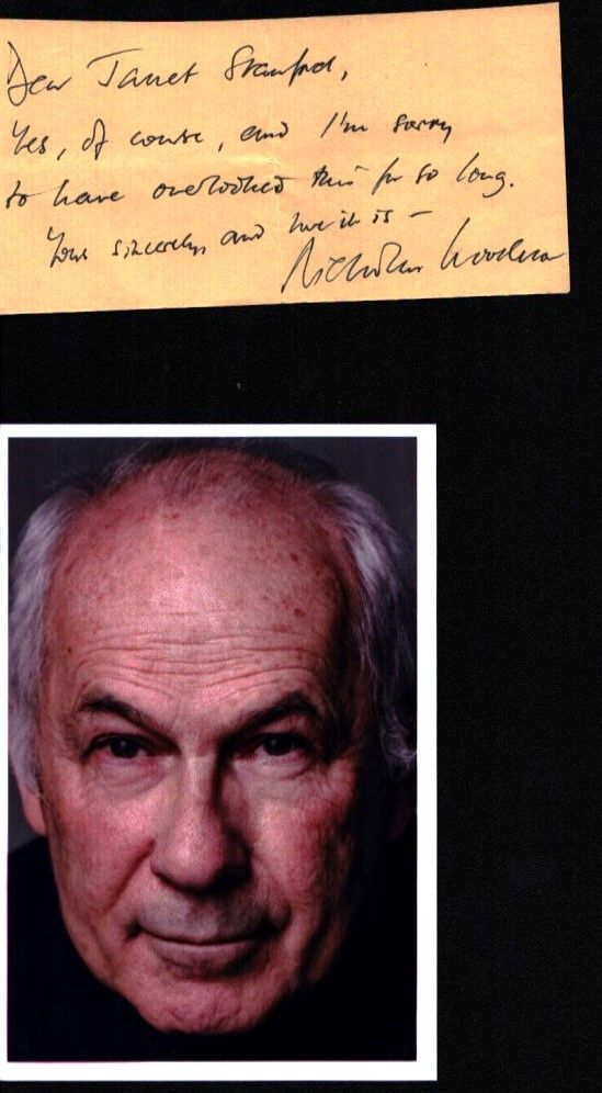 Lot 377: Nicholas Woodeson signed note with unsigned colour photo.