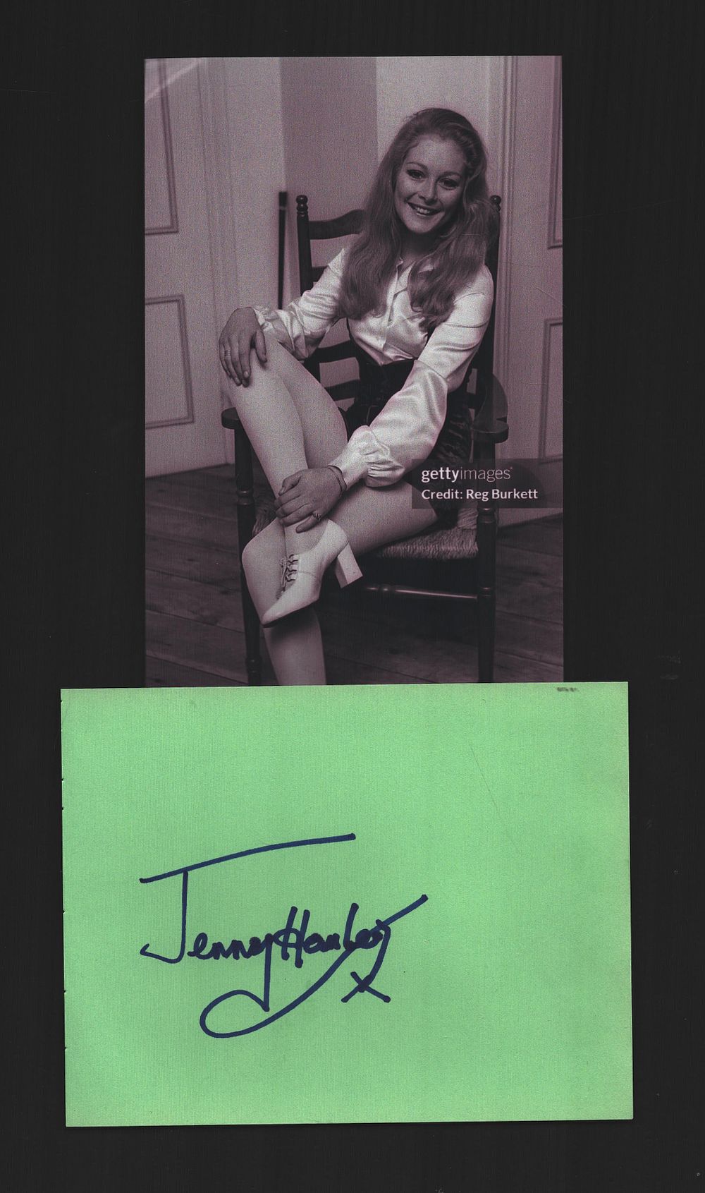 Lot 386: Jenny Hanley signed album page. Comes with unsigned...