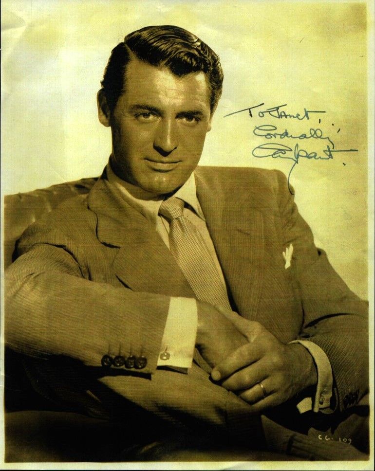 Lot 406: Cary Grant signed printed photo 10x8 inch. Dedicated.