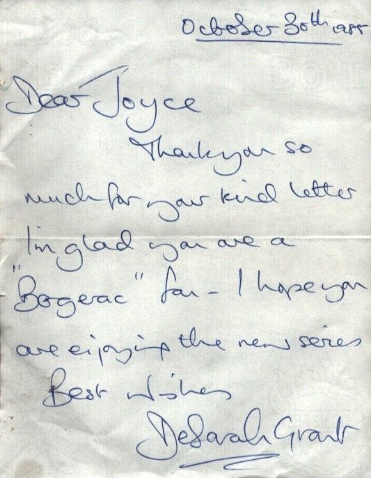Lot 418: Deborah Grant signed handwritten letter dated 1988.