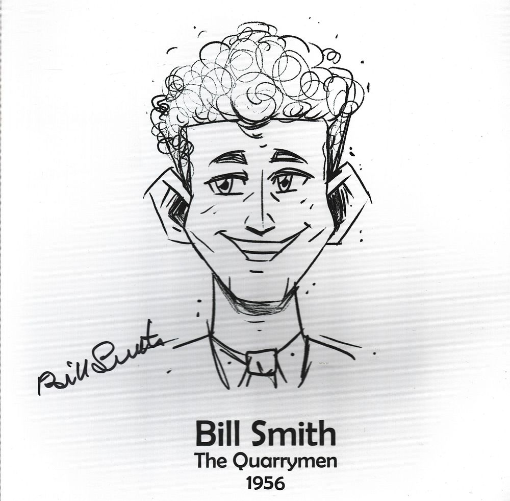 Lot 440: Bill Smith signed 10x10inch black and white caricature...