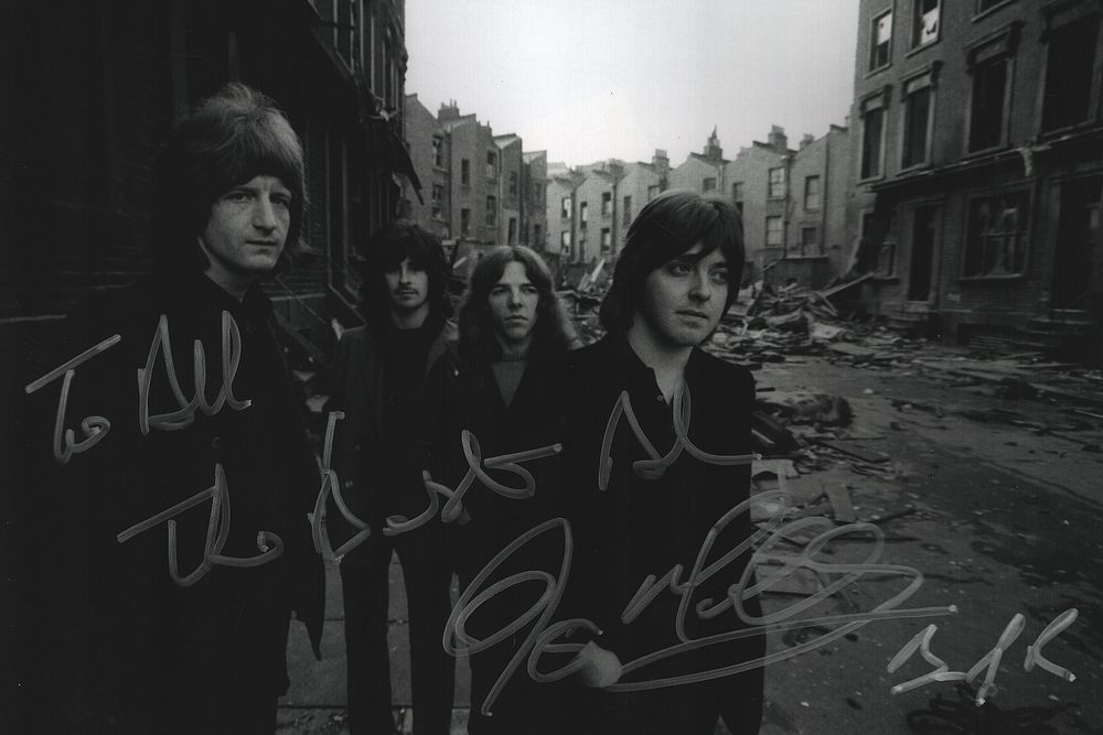 Lot 446: Joey Molland of Badfinger signed 12x8inch black and...