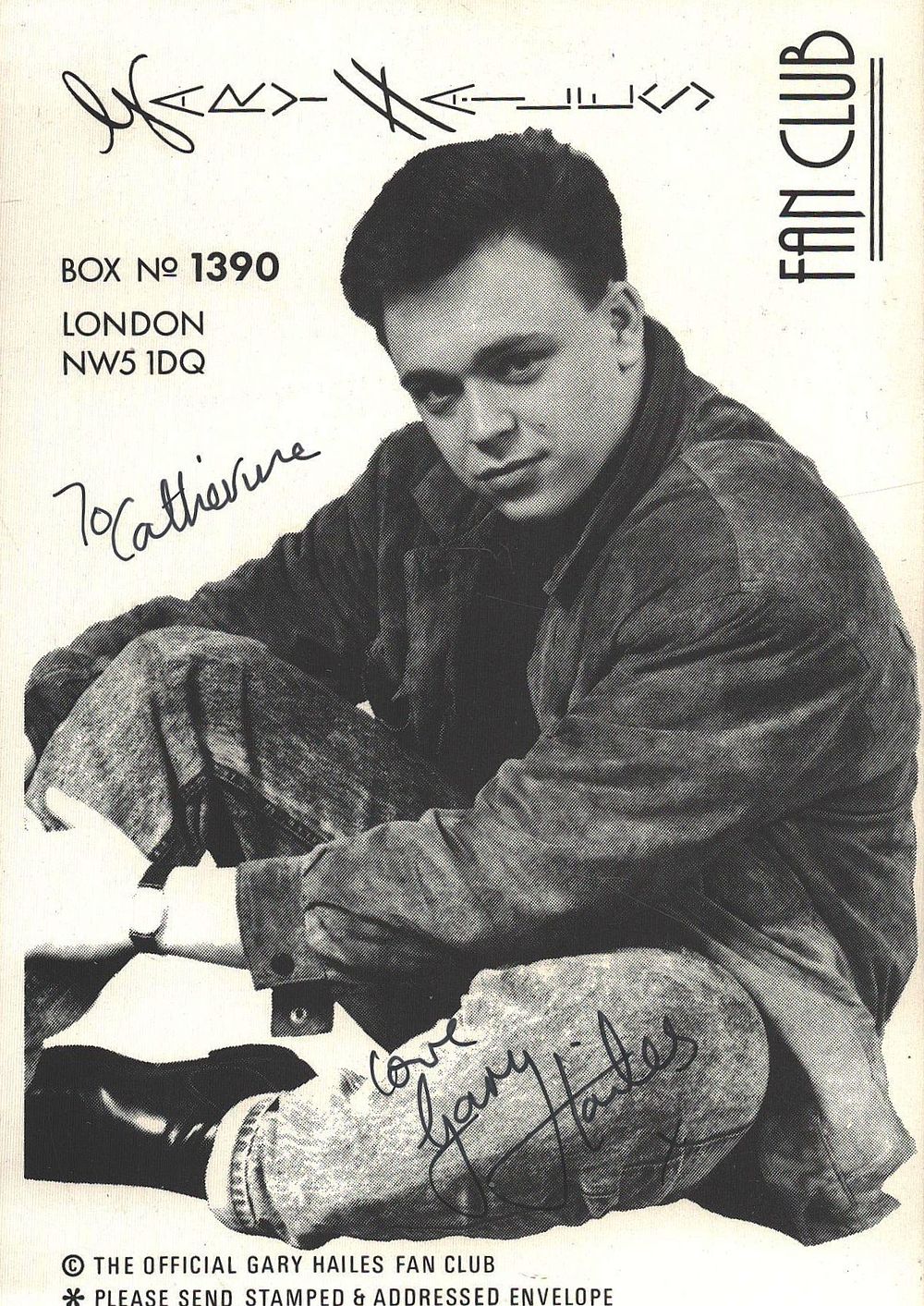 Lot 465: Gary Hailes signed 6x4inch black and white photo....