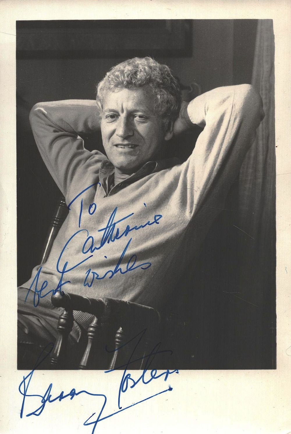 Lot 468: Barry Foster signed 6x4inch black and white photo....