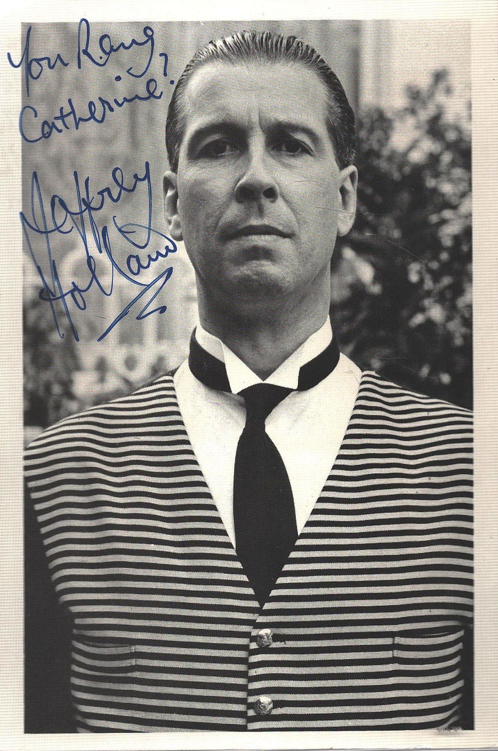 Lot 471: Jeffrey Holland signed 6x4inch black and white photo....
