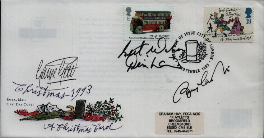 Lot 483: Denis Law, Bobby Charlton and George Best signed...