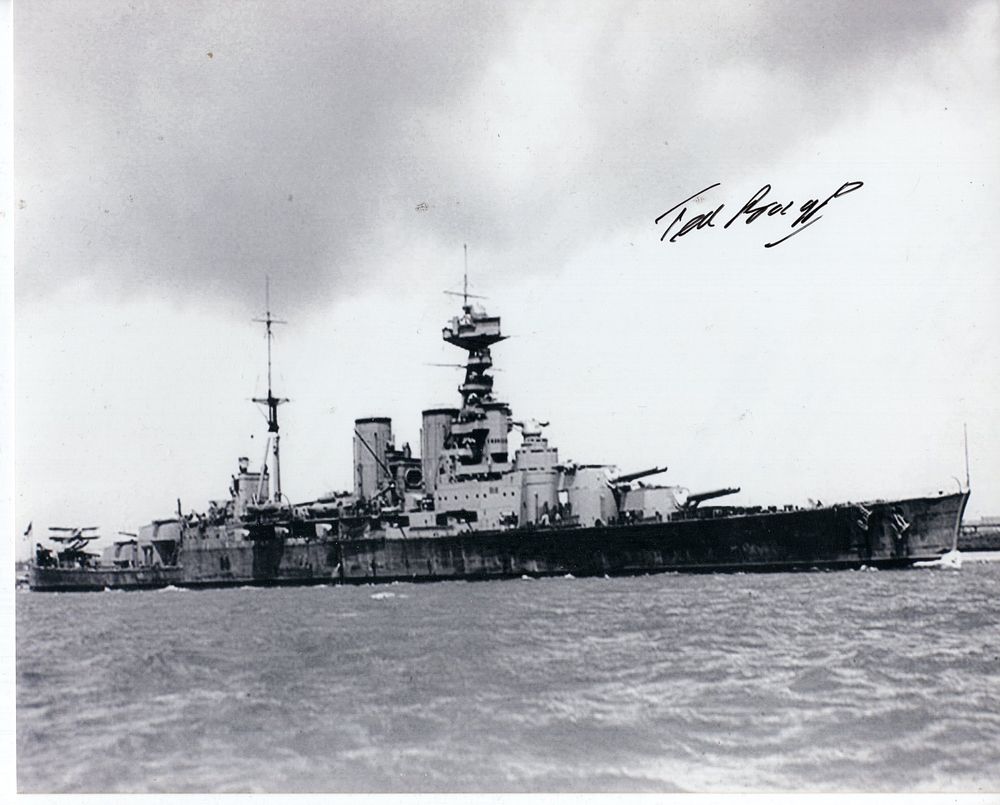 Lot 500: HMS Hood, 8x10 inch B&W photo signed by...