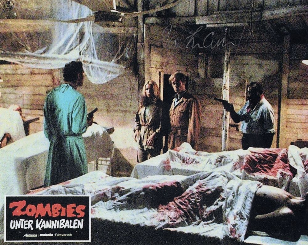 Lot 503: Zombies cult horror movie colour 8x10 photo signed...
