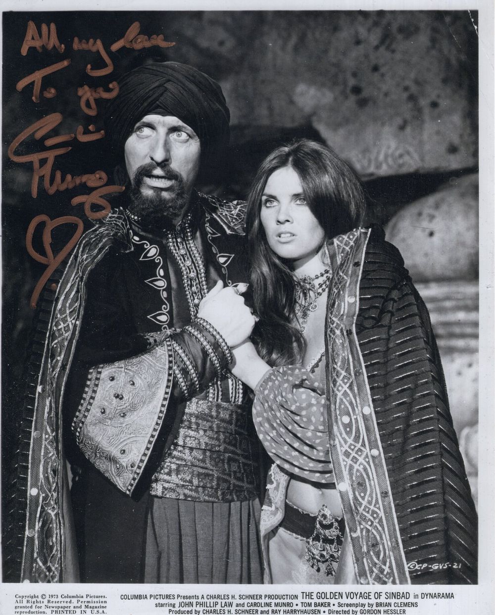 Lot 570: The Golden Voyage of Sinbad B&W 8x10 movie...