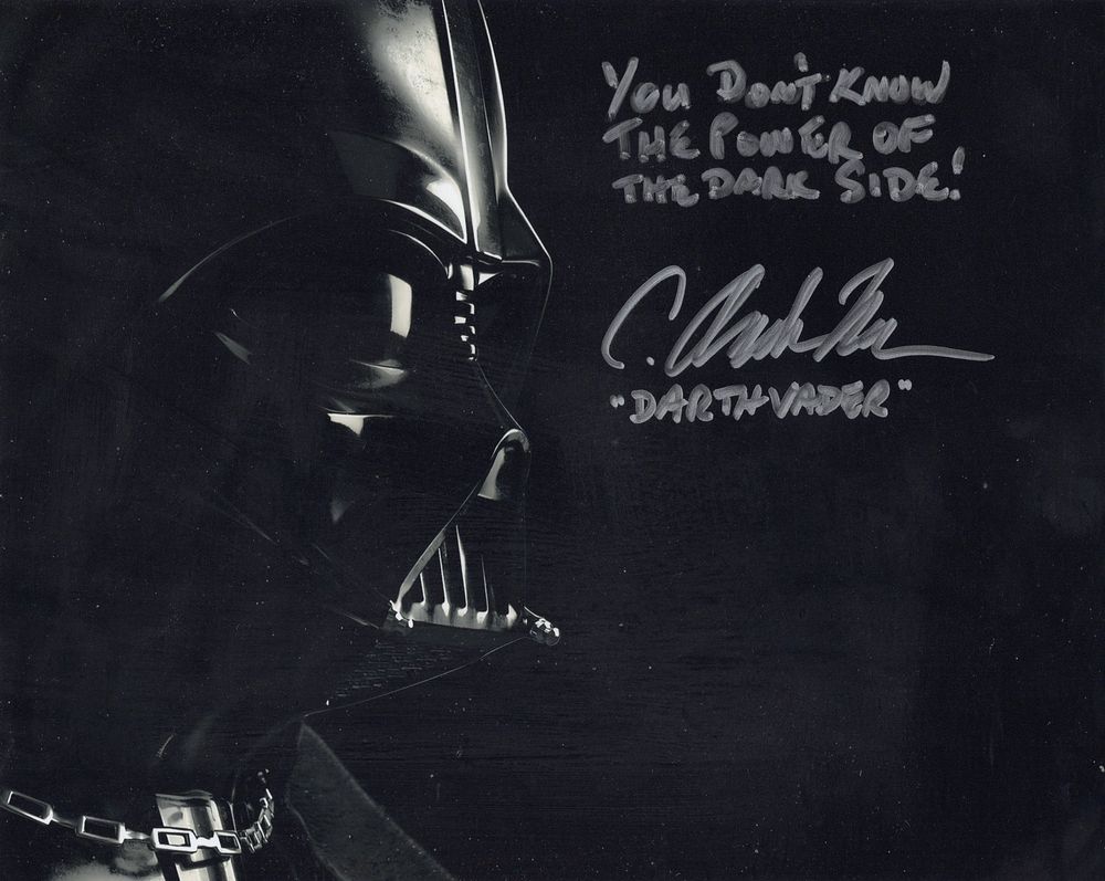 Lot 653: Star Wars Darth Vader B&W 8x10 photo signed...