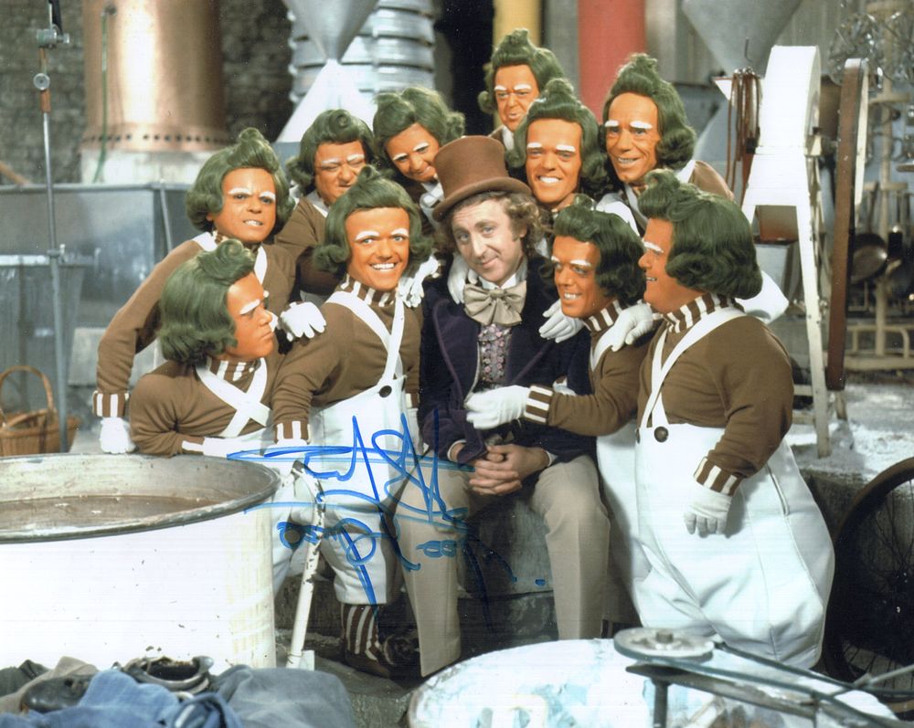 Lot 679: Willy Wonka colour 8x10 movie scene photo signed...