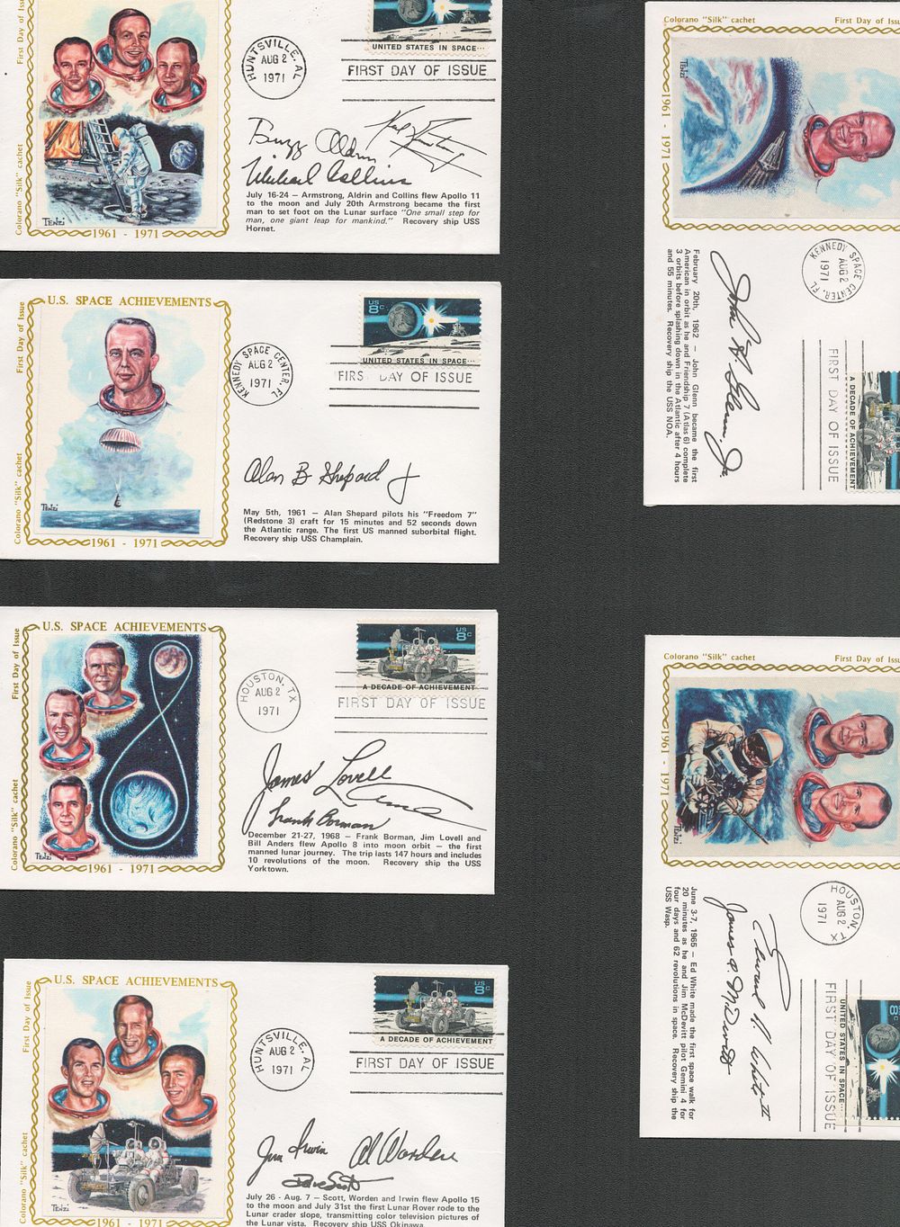 Lot 153: U.S. Space Achievements FDC collection includes 6 covers...