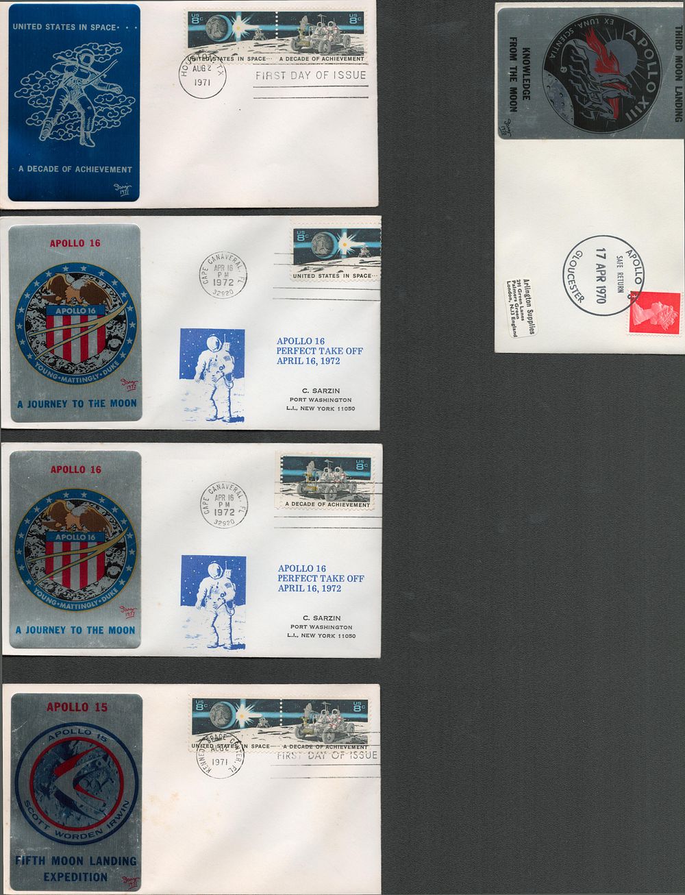 Lot 154: Space FDC collection includes 10, covers dating 1970-73...