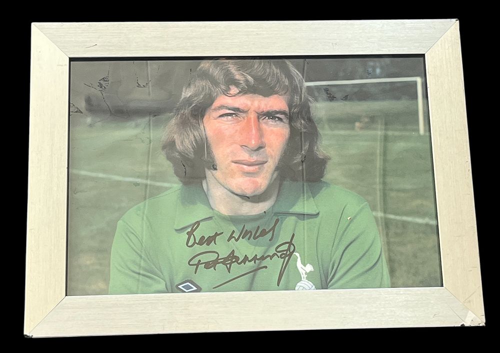 Lot 168: Pat Jennings signed 14x10inch colour photo pictured during...