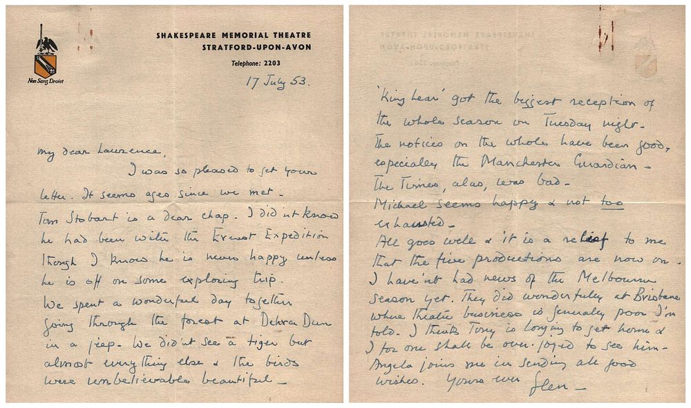 Lot 181: Glen signed (Byam Shaw Director & Actor, Co-director...