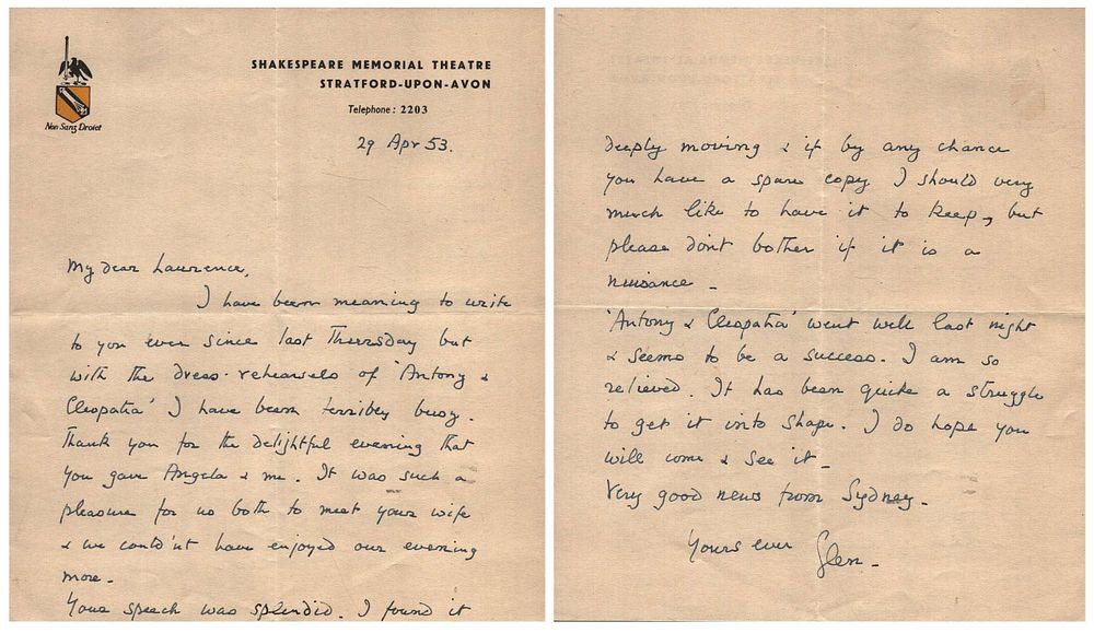 Lot 184: Glen signed (Byam Shaw Director & Actor, Co-director...