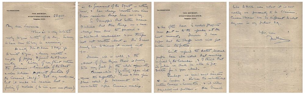 Lot 194: Sir Fordham Flower signed handwritten letter (Chairman of...