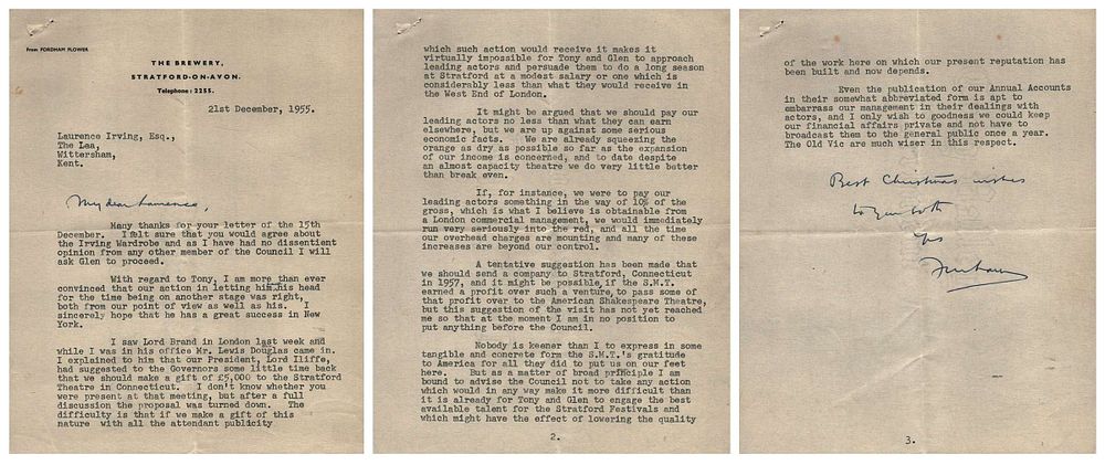 Lot 195: Sir Fordham Flower TLS (Chairman of the board...