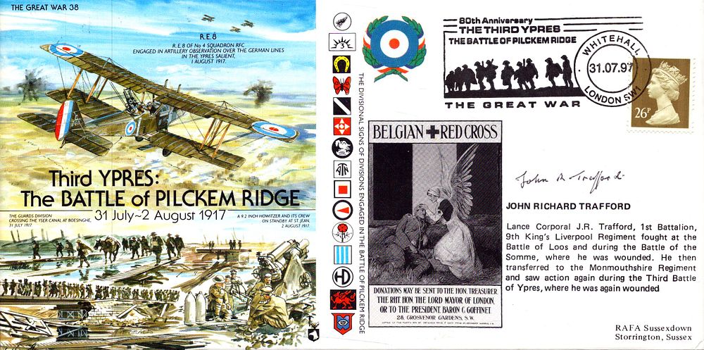 Lot 208: WW1 JOHN RICHARD TRAFFORD SIGNED FDC THE GREAT...