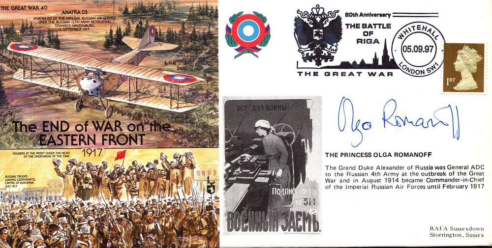 Lot 209: WW1 THE PRINCESS OLGA ROMANOFF SIGNED FDC, THE...