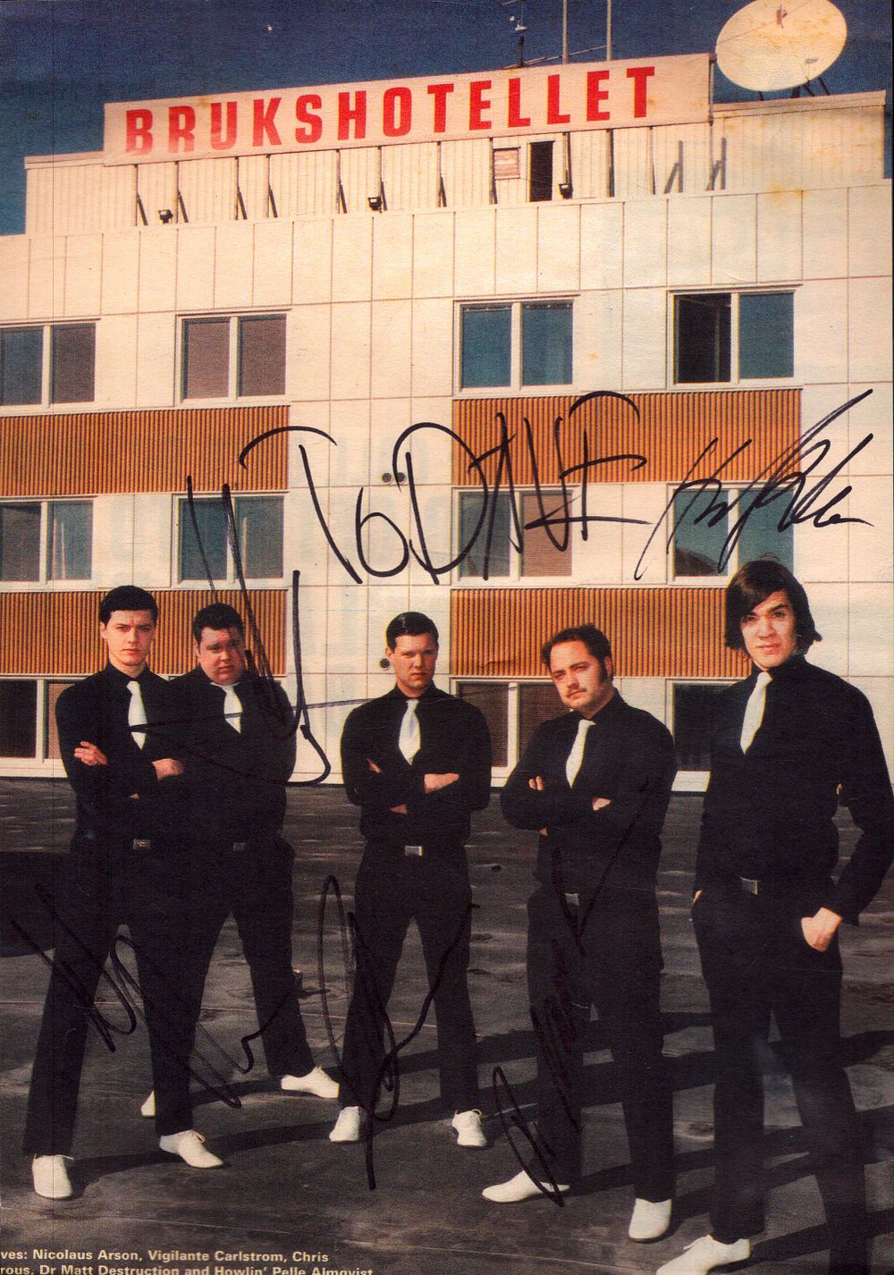 Lot 241: The Hives Signed card 7x10, signed by Howlin'...