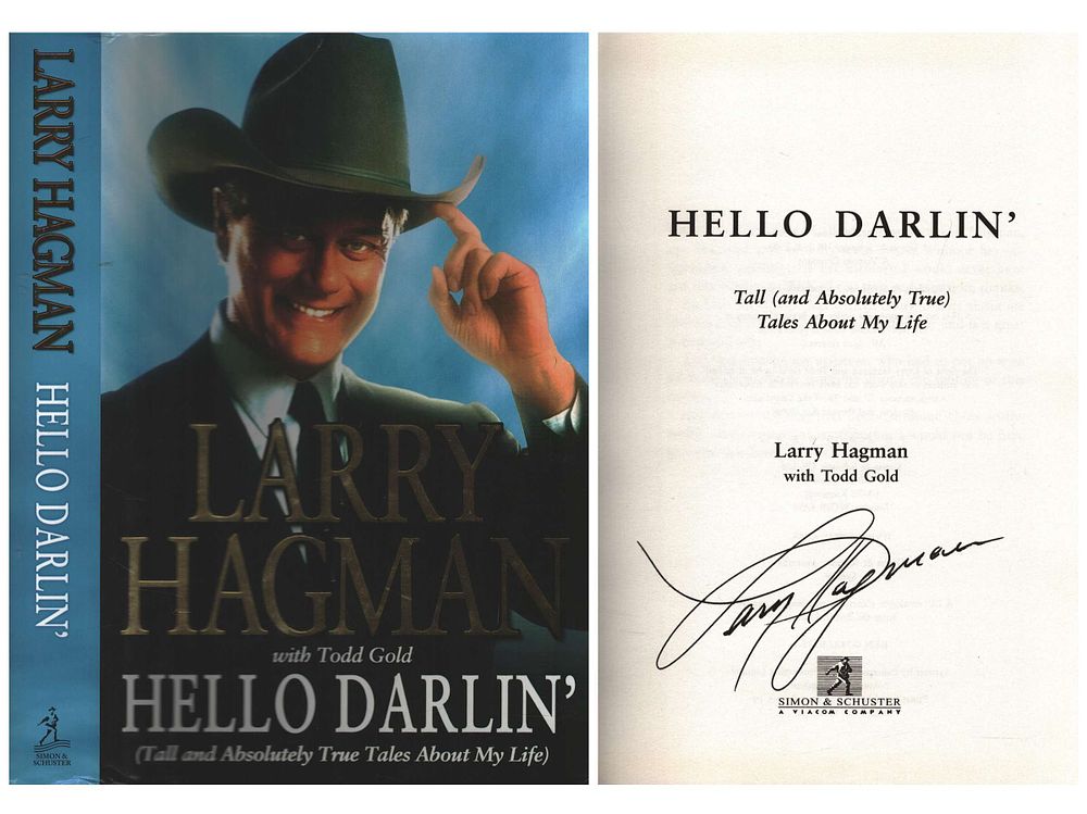 Lot 285: Larry Hagman signed hardback book. Larry Hagman with...