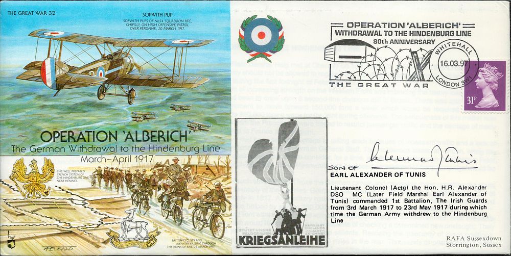 Lot 302: WWI SON OF EARL ALEXANDER OF TUNIS SIGNED...