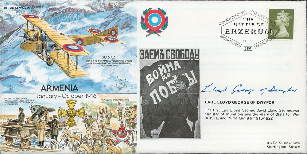 Lot 315: WWI EARL LLOYD GEORGE OF DWYFOR SIGNED FDC...