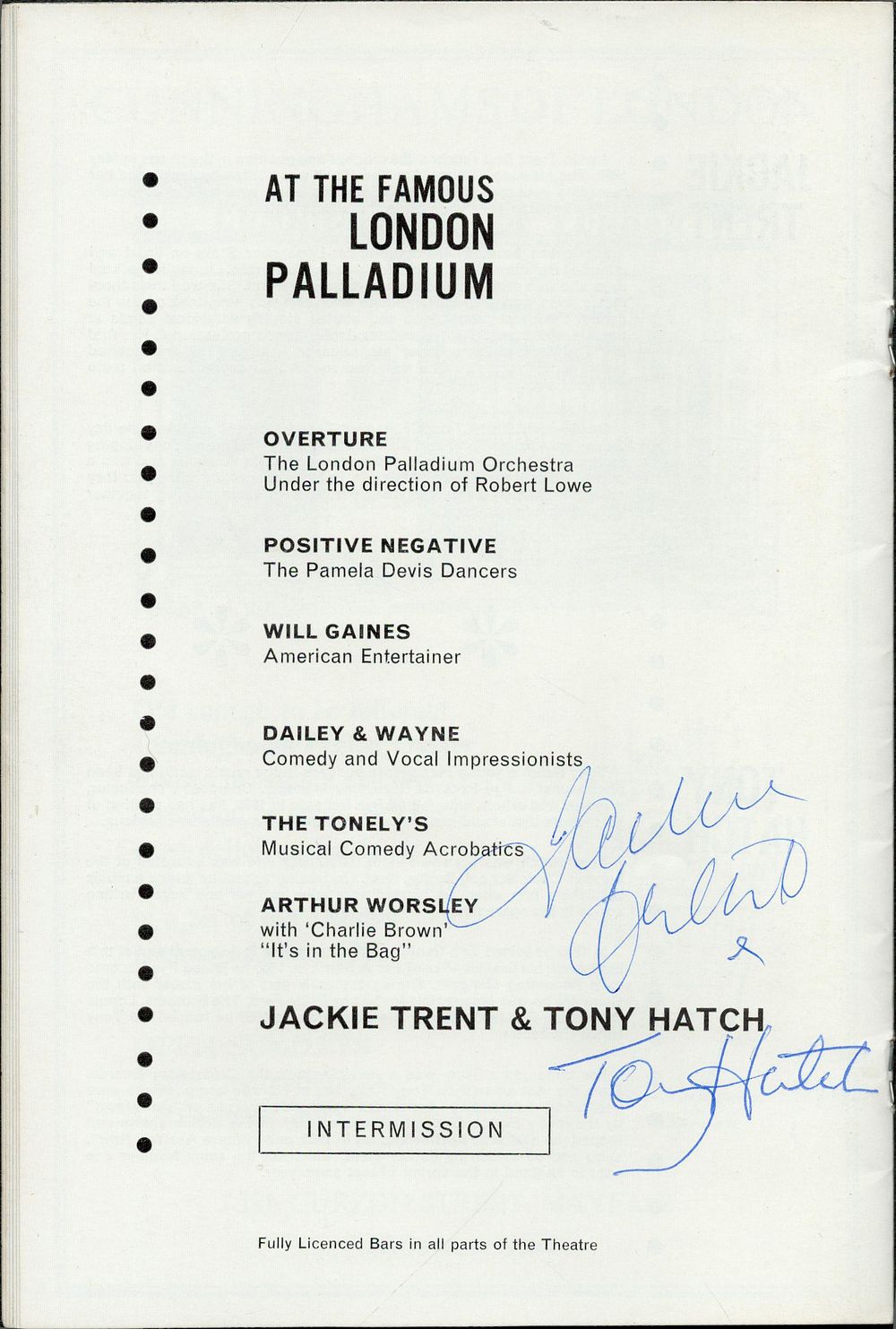 Lot 360: 9x6 programme Max Bygraves See-Saw at London Palladium...