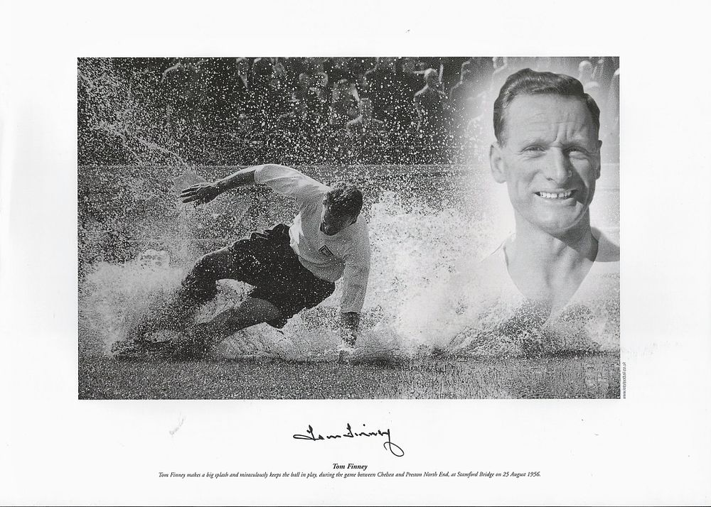 Lot 364: Football. Tom Finney Signed 11x8 black and white...