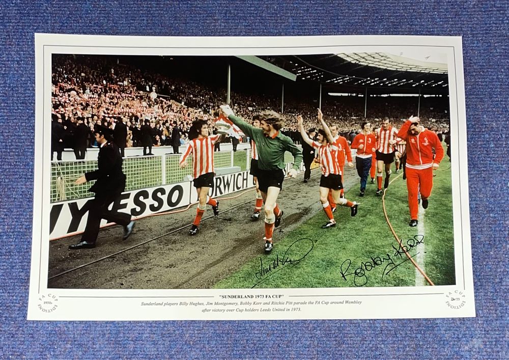 Lot 367: Jim Montgomery and Bobby Kerr signed Sunderland 1973...