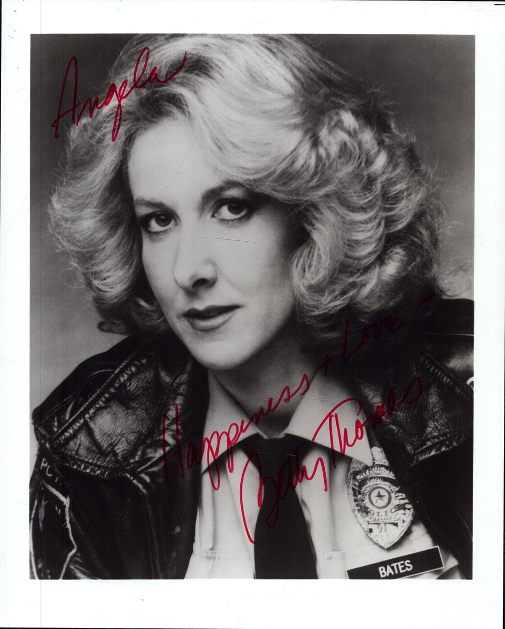 Lot 375: Betty Thomas signed 10x8inch black and white photo....