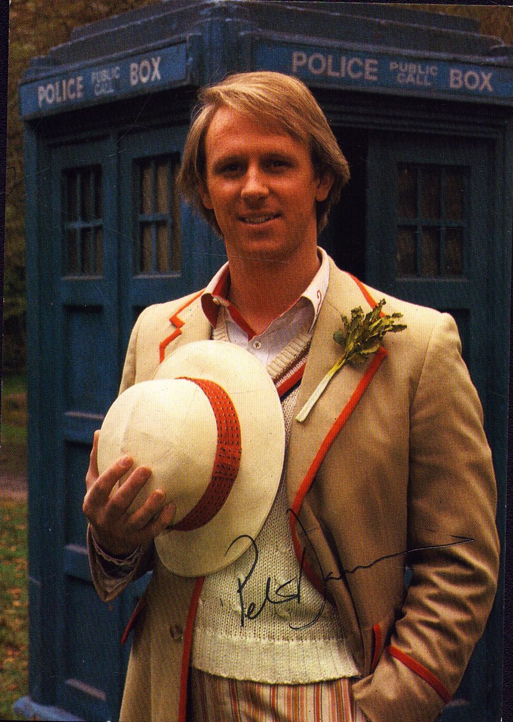 Lot 395: Peter Davison signed 6x4inch Dr Who colour photo.