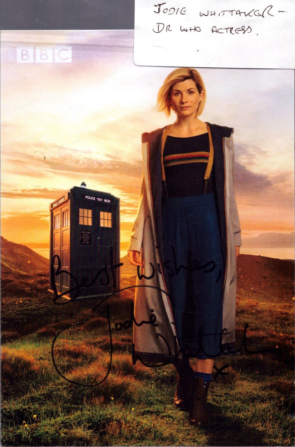 Lot 396: Jodie Whittaker signed 8x6inch Dr Who colour photo.