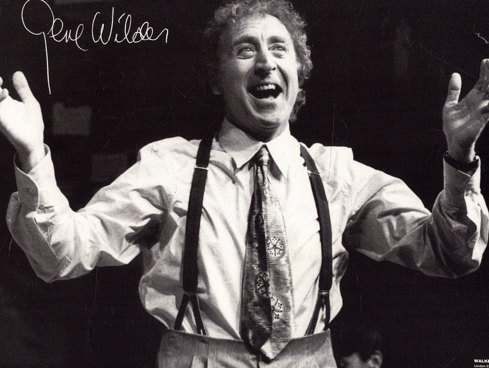 Lot 403: Gene Wilder signed 6x4inch black and white photo.