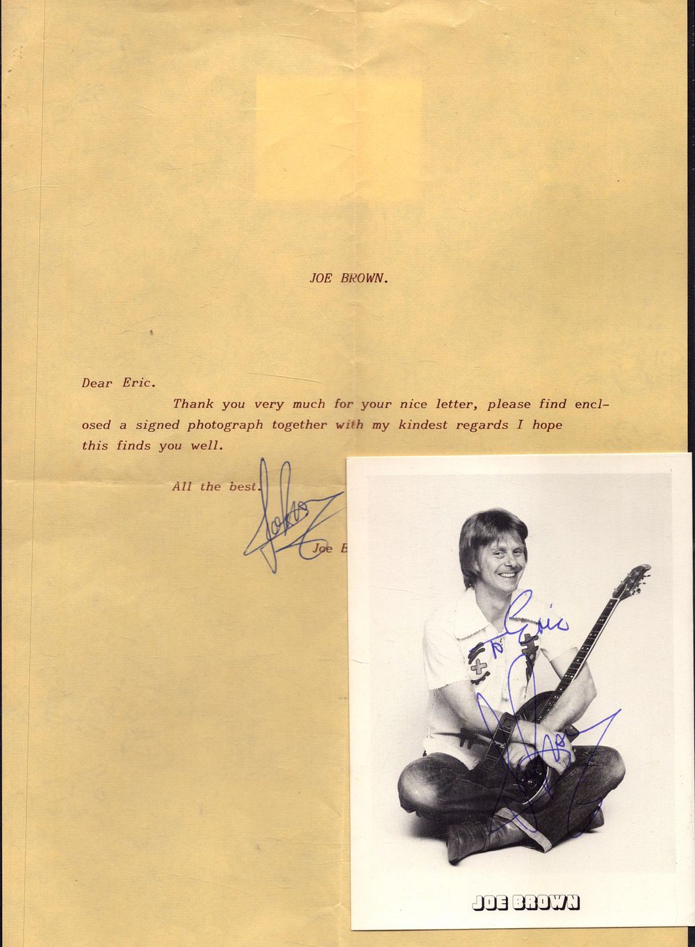 Lot 409: Joe Brown signed 6x4inch black and white promo...