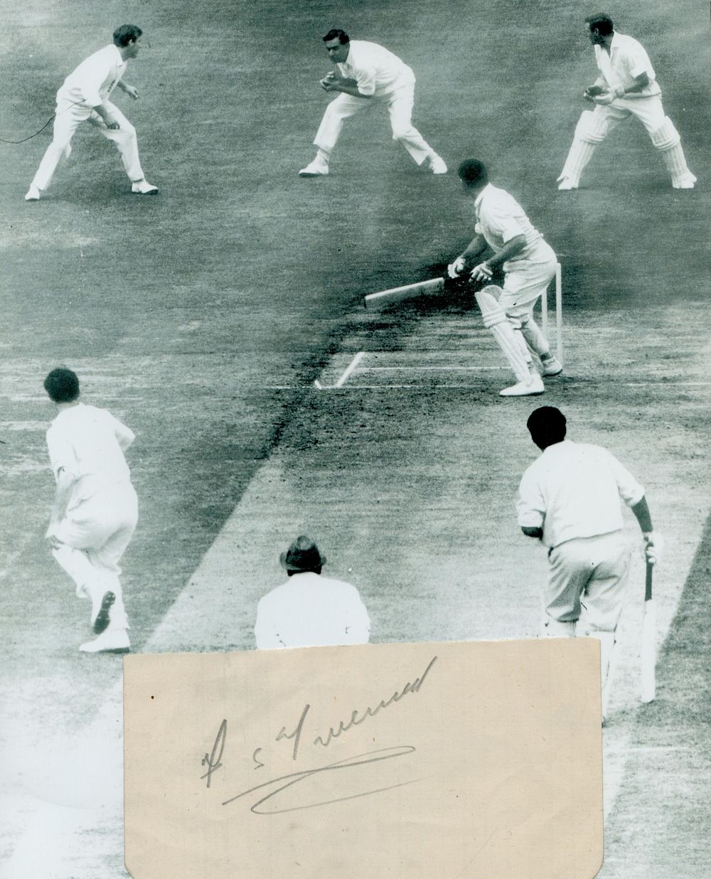 Lot 420: Fred Trueman signed 6x3inch album page with accompanying...