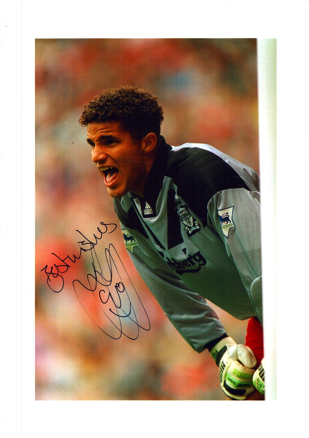 Lot 155: DAVID JAMES signed Liverpool 8x12 Photo. Good condition....
