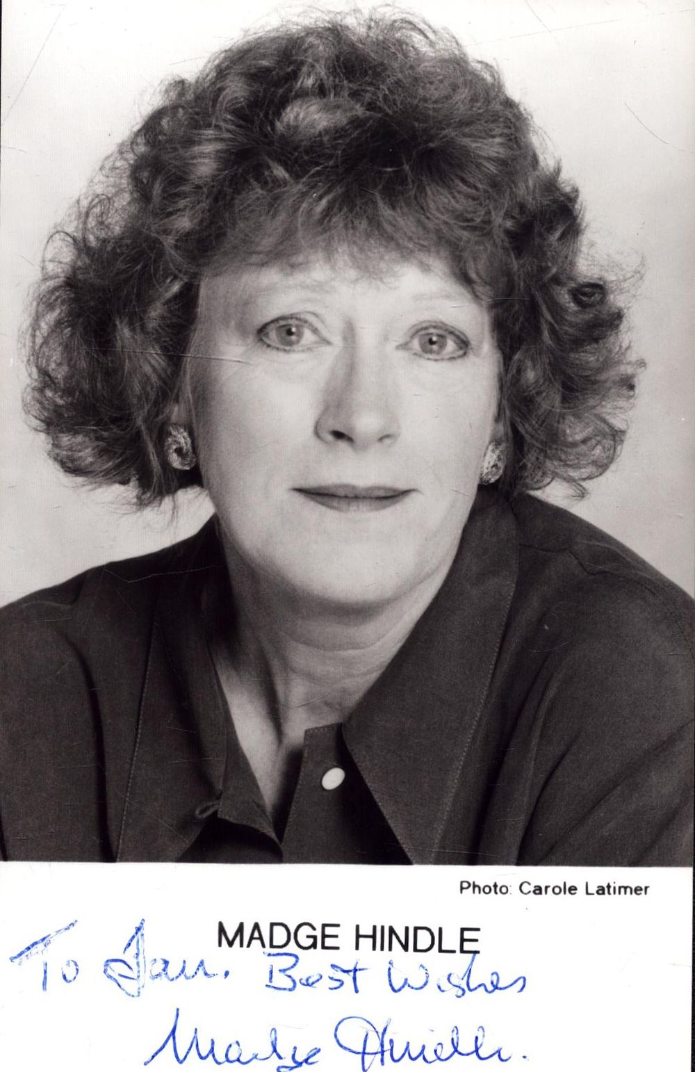 Lot 162: MADGE HINDLE Coronation Street Actress ‘Renee Bradshaw’ signed...