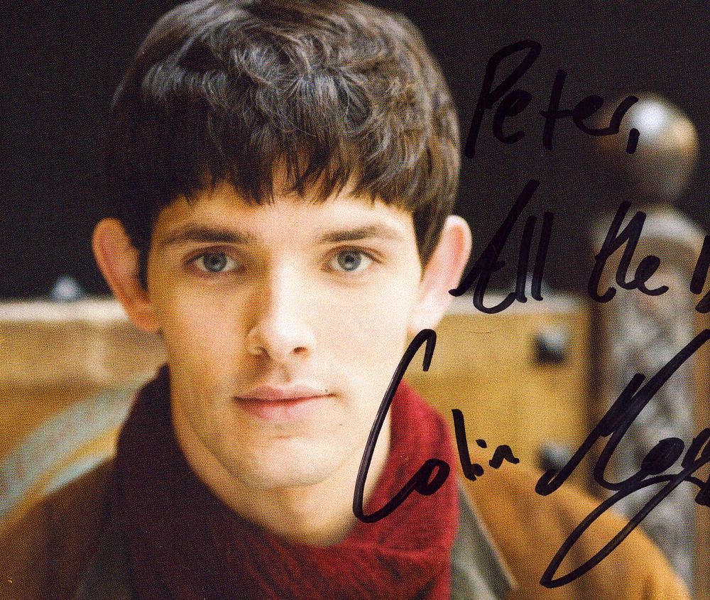 Lot 166: COLIN MORGAN Actor signed Merlin Photo Good condition....