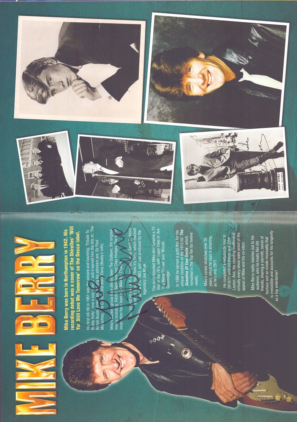 Lot 185: MIKE BERRY Singer signed Rock ‘n’ Roll Party...