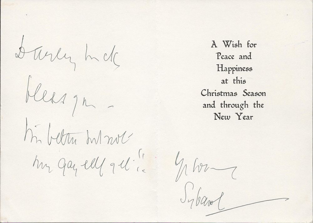 Lot 189: Sybil Thorndike signed Christmas card. Good condition. All...