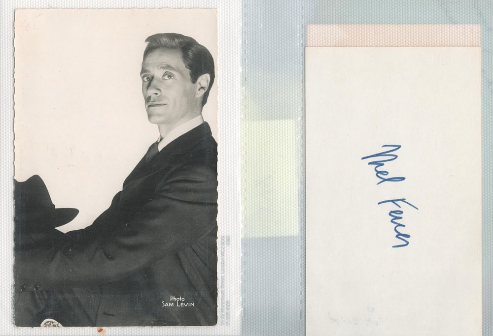 Lot 200: Mel Ferrer signed card with unsigned 6x4inch black...