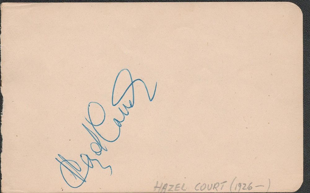 Lot 201: Hazel Court signed album page. Good condition. All...