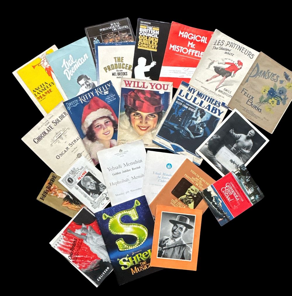 Lot 305: Entertainment programme and Music sheet collection. Shrek the...