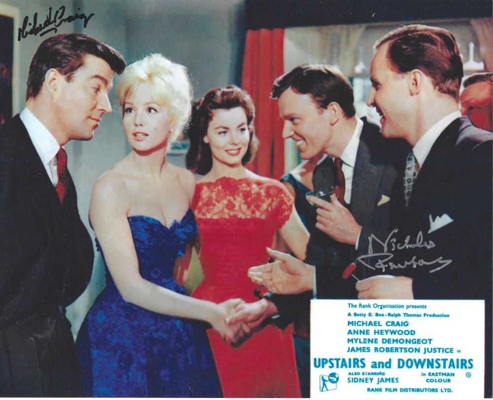Lot 318: Actors, Michael Craig and Nicholas Parsons signed 10x8...