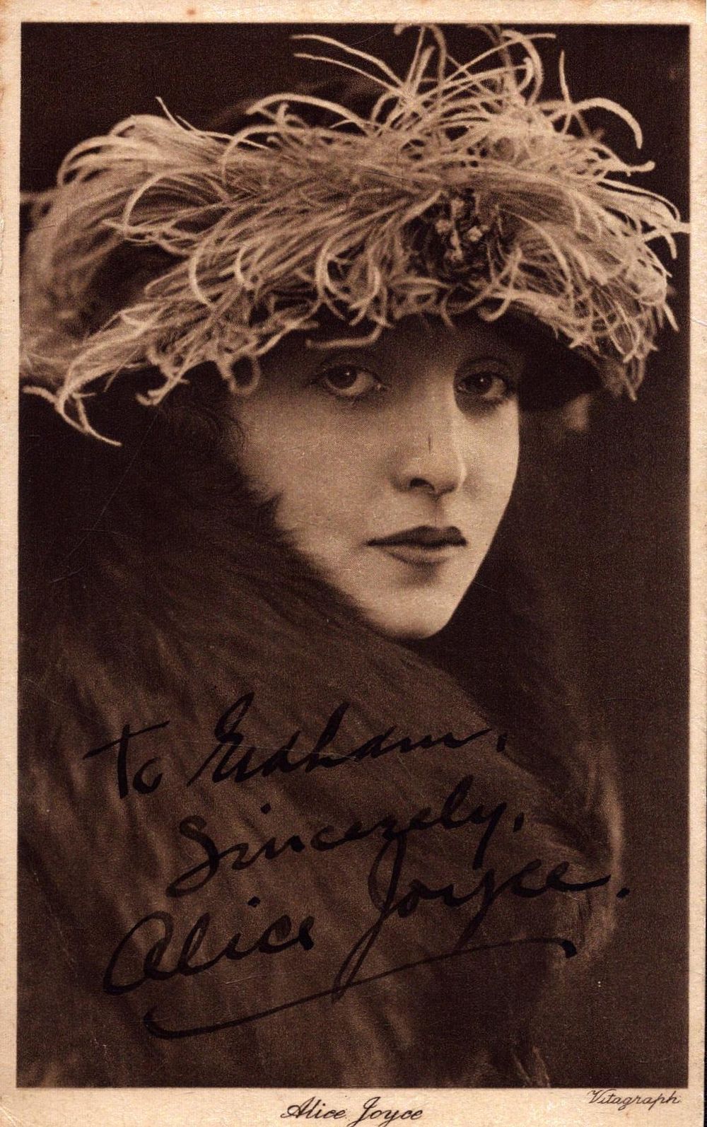 Lot 400: Alice Joyce, signed black and white photo approx...